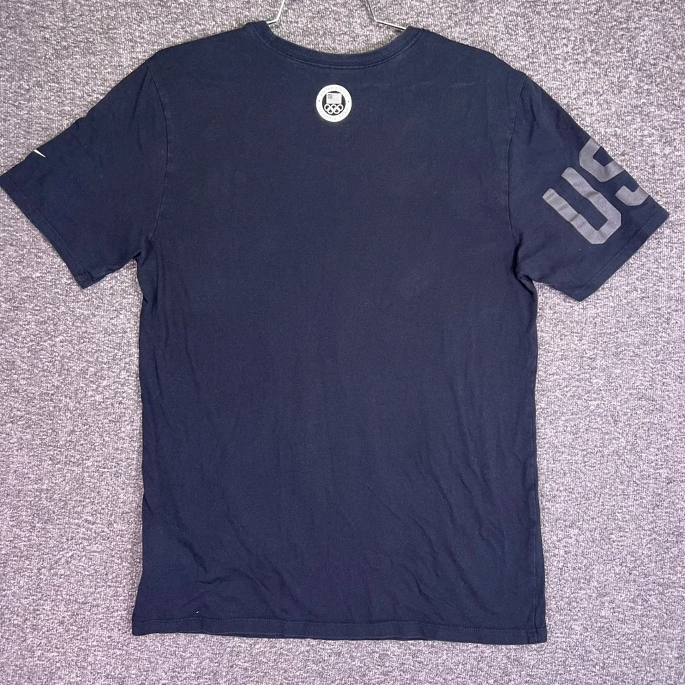 Nike Shirt Men M Navy USA Olympic Eagle Graphic Athletic Cut Casual Short Sleeve